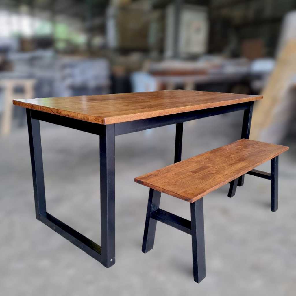 Wooden Bench 100 Solid Rubberwood Bench Chair Waterproof Indoor Outdoor Garden Bench Kerusi Panjang Shopee Malaysia