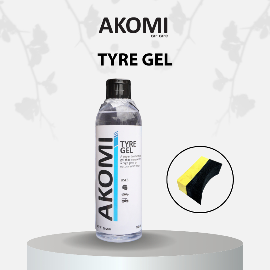 AKOMI Tyre Gel 400ml Gloss Shinning Pure Silicone Gel Tayar Wax Shine ...