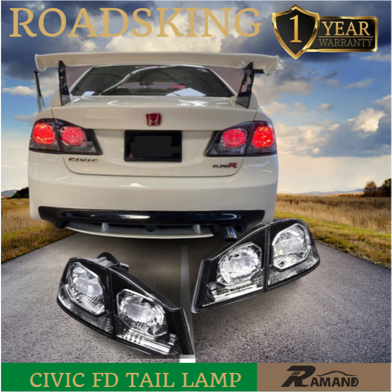 HONDA CIVIC FD FD1 FD2 ALBINO BLACK BRAKE LIGHT RUNNING SIGNAL TAIL ...