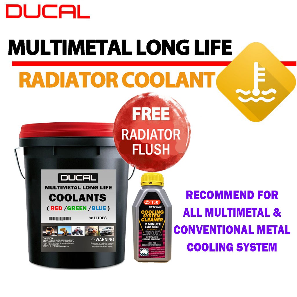 DUCAL HIGH PERFORMANCE LONG LIFE COOLANT 18 LITRE( GREEN / RED / BLUE ...