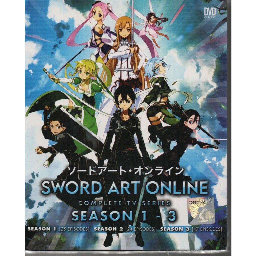 DVD Anime Sword Art Online Complete TV Series Season 1 3 Vol.1 96 End Shopee Malaysia
