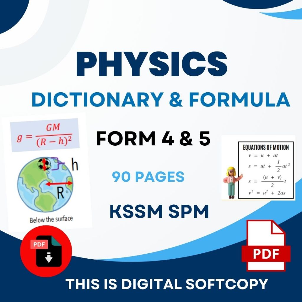 SPM PHYSICS FORMULA & DICTIONARY NOTES FORM 4 & 5 KSSM Nota Formula ...