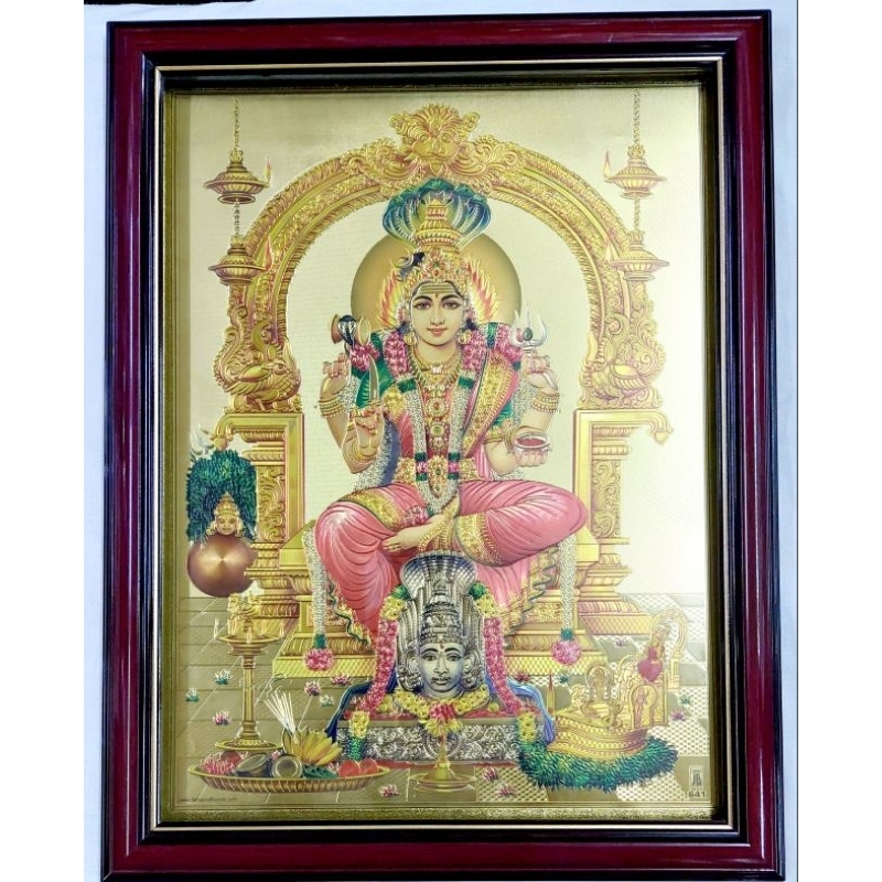 Karumariamman Photo Frame A3 Size With Glass Gold Foil Amman Picture ...
