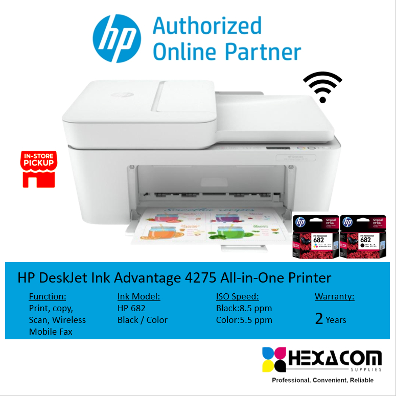 HP DeskJet Plus Ink Advantage 4275 AIO Printer Print/Duplex/Scan/Copy ...