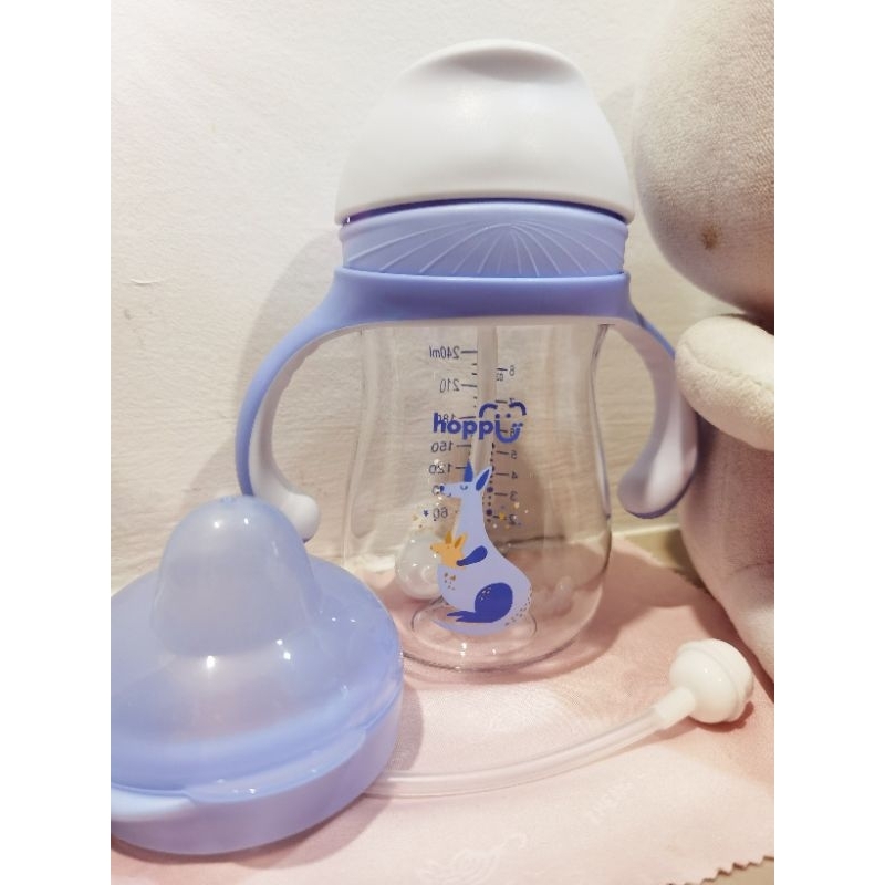 [SECOND HAND NEVER USE] Hoppi 2in1 tritan baby training bottle
