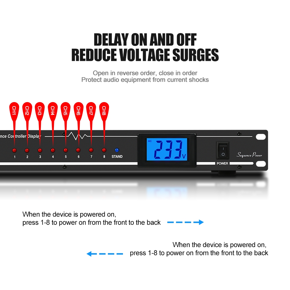 New Baxs SP108VL 10-outlet Rack Mount Power Sequence Controller ...