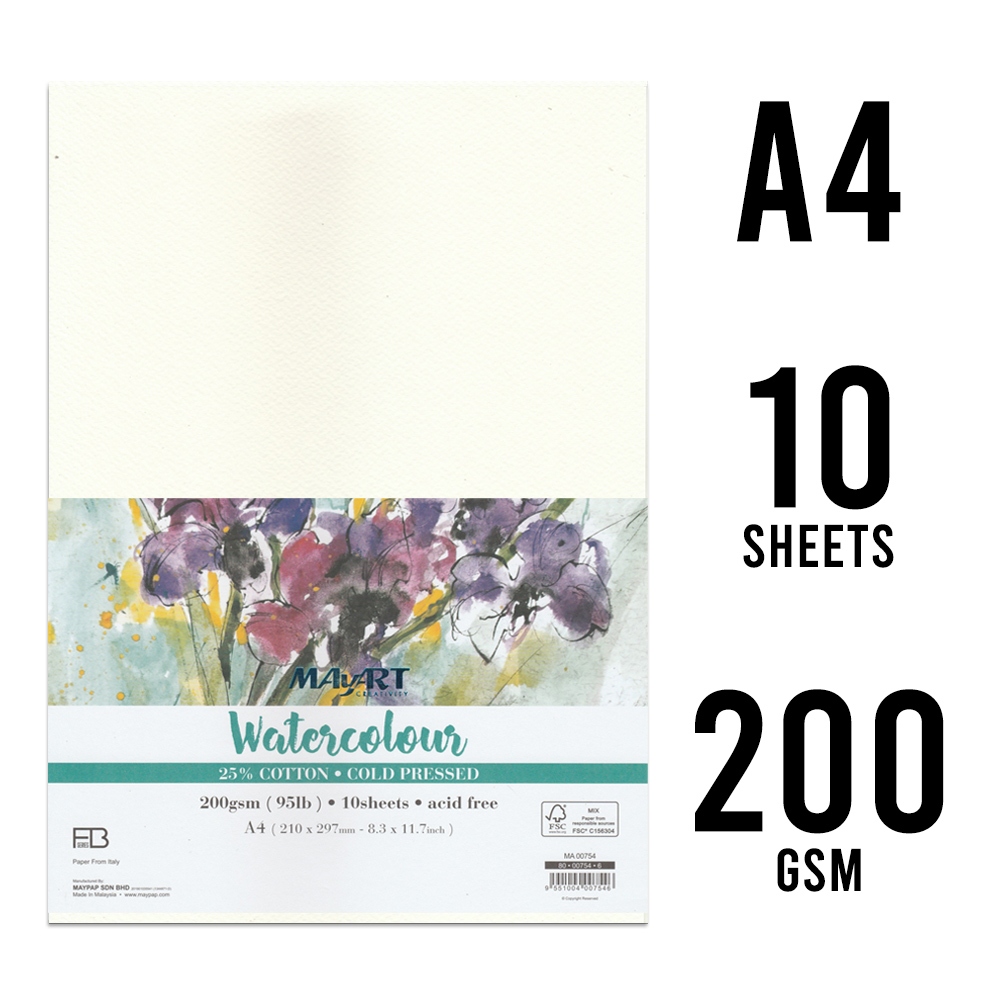 MAYPAP | PAINTING PAPER | SMART MAYART - WATERCOLOUR PAPER PACK (25% ...