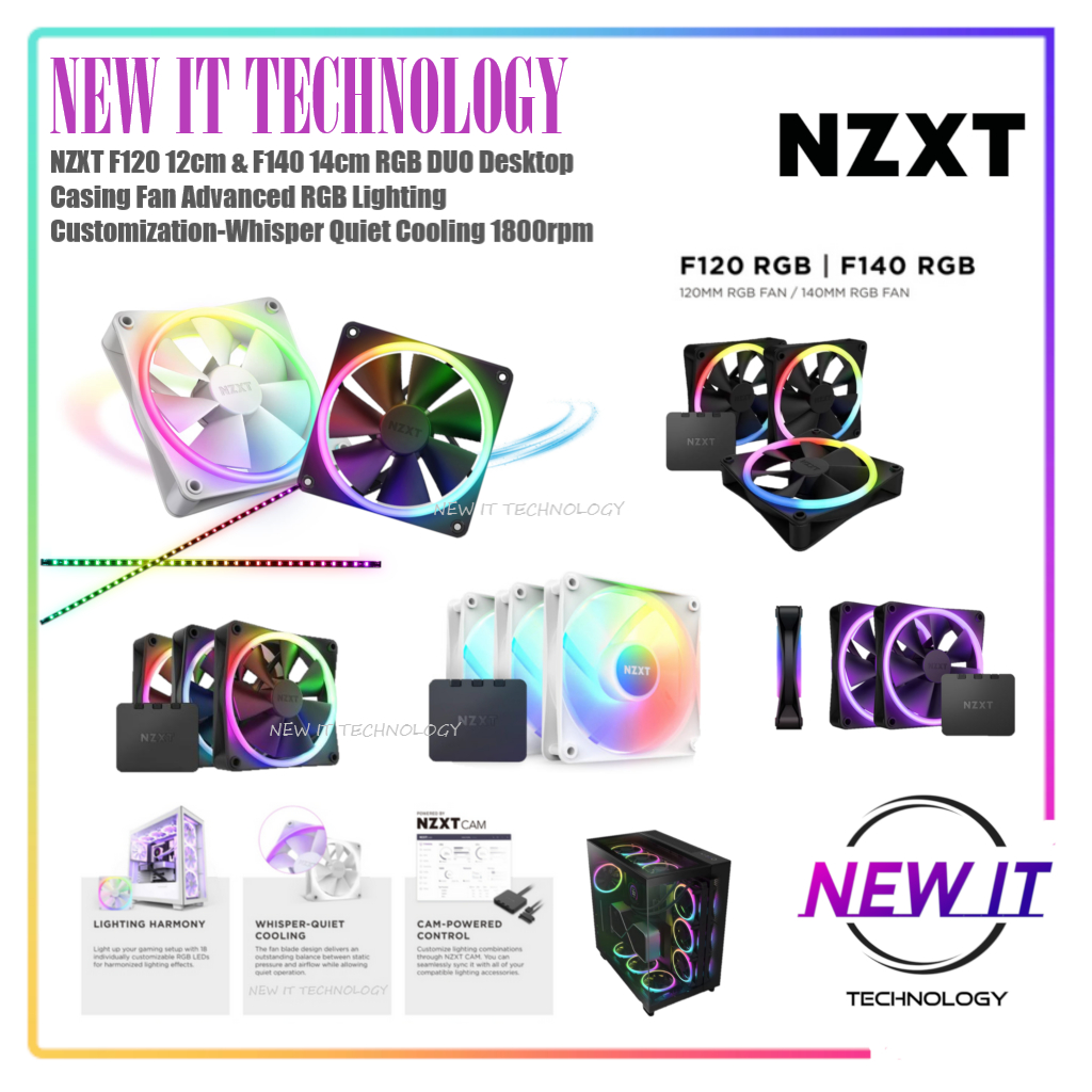 NZXT F120 12cm & F140 14cm RGB DUO & F240 / F280 / F360 RGB CORE ...