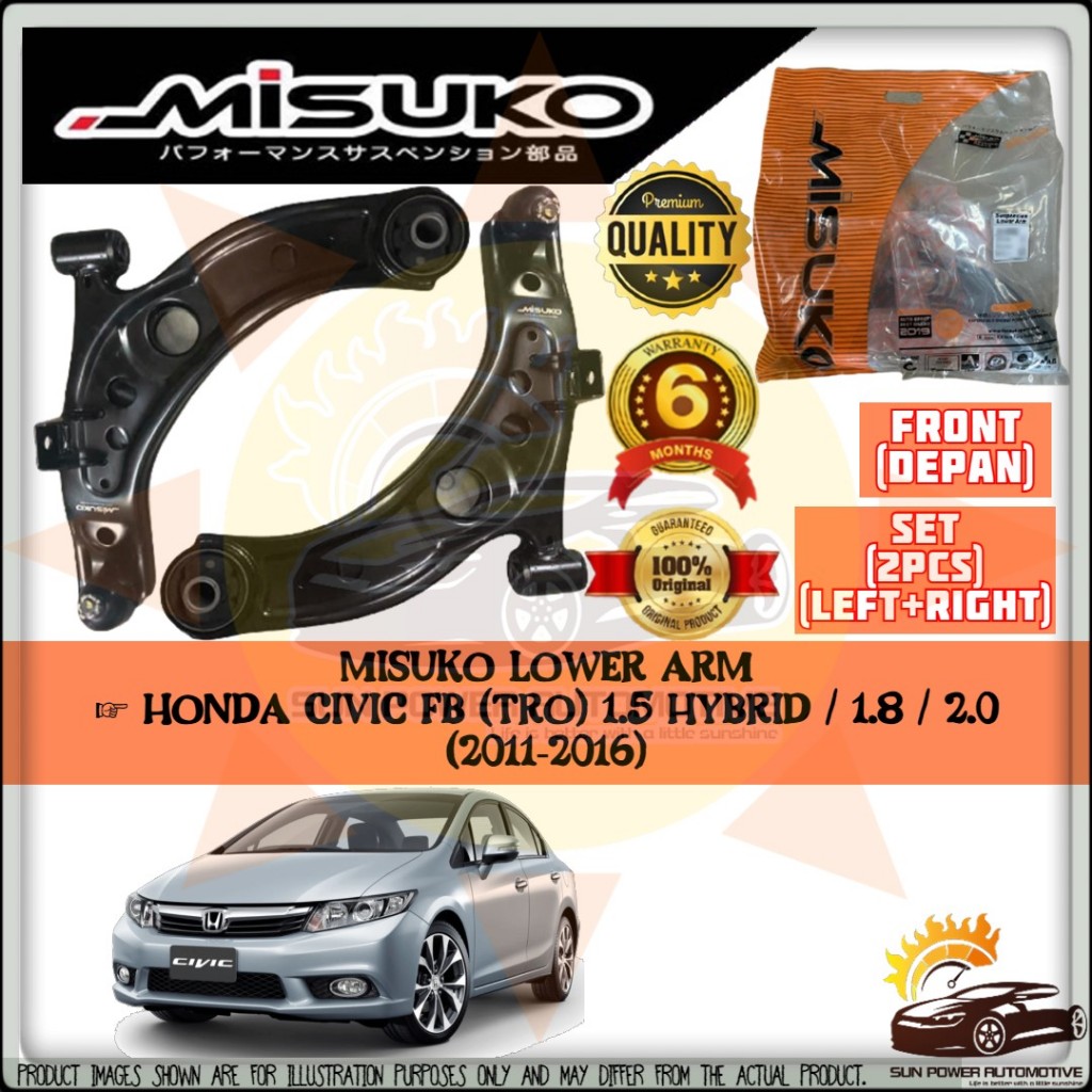 Honda Civic FB TRO 1.5 Hybrid / 1.8 / 2.0 (2011-2016) MISUKO LOWER ARM ...