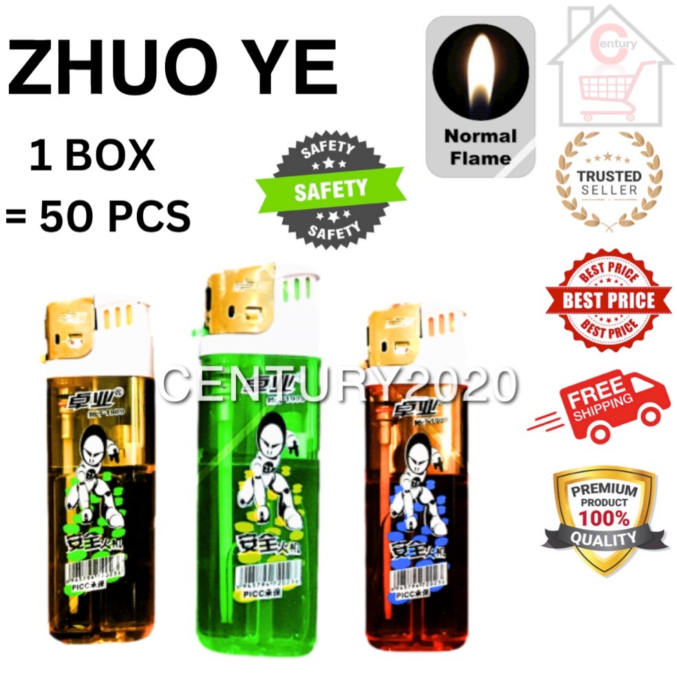 ZHUO YE Lighter Electronic Colorful Normal Flame Disposable Lighter ...