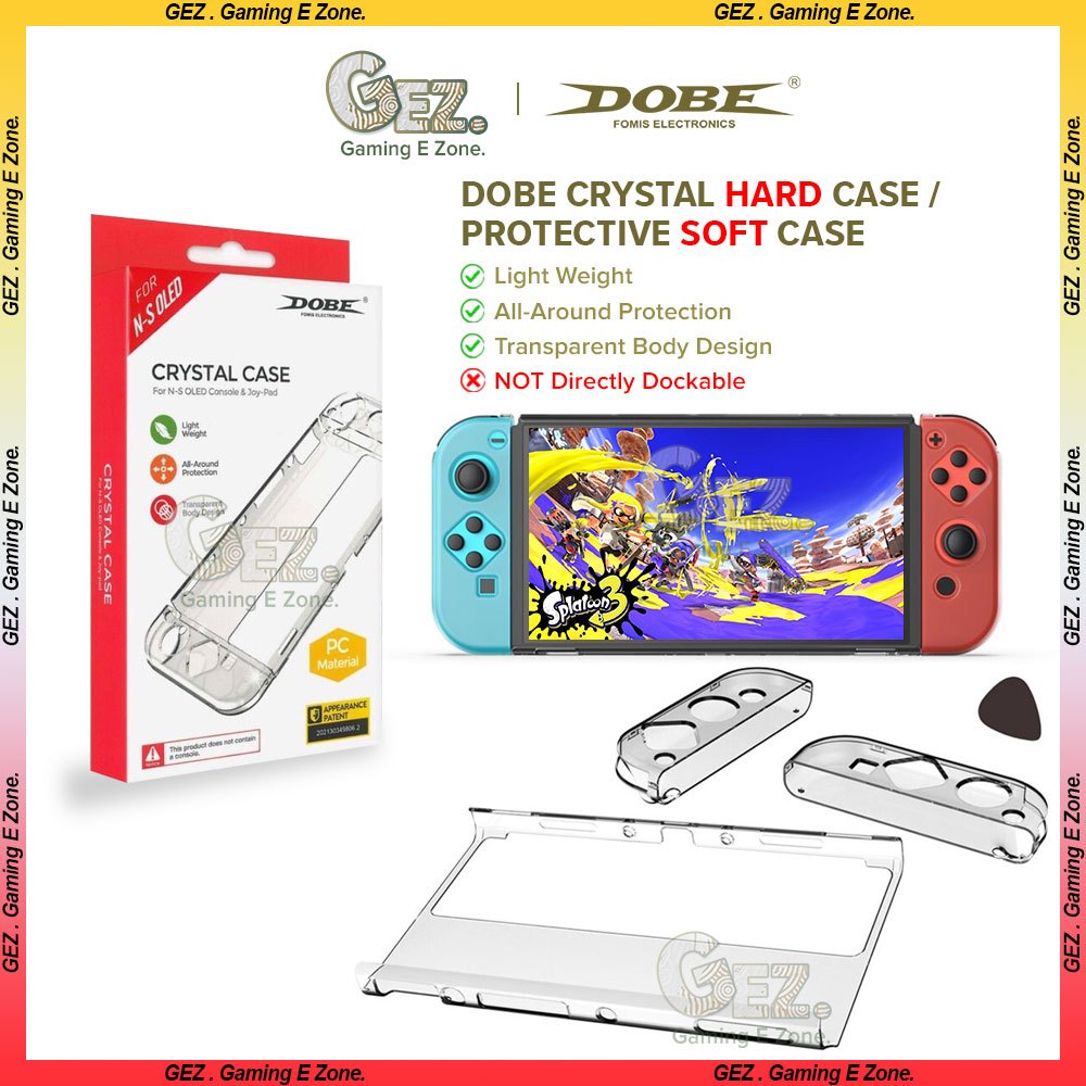 [Local Stock] DOBE Nintendo Switch OLED Crystal Transparent Hard Case ...