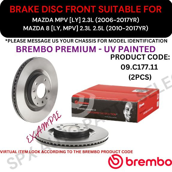 BREMBO GENUINE DISC BRAKE ROTOR (FRONT) FOR MAZDA MPV [LY] '06-17YR ...