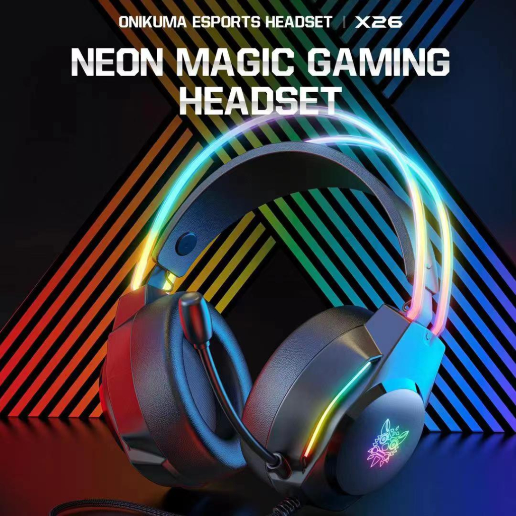 ONIKUMA X26 RGB Professional Gaming Headset NoiseCancellation