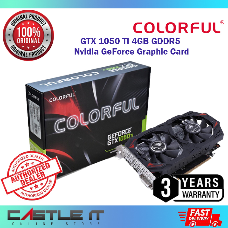 Colorful GTX 1050 TI 4GB GDDR5 Nvidia GeForce GTX1050 Ti 4G D5 ...