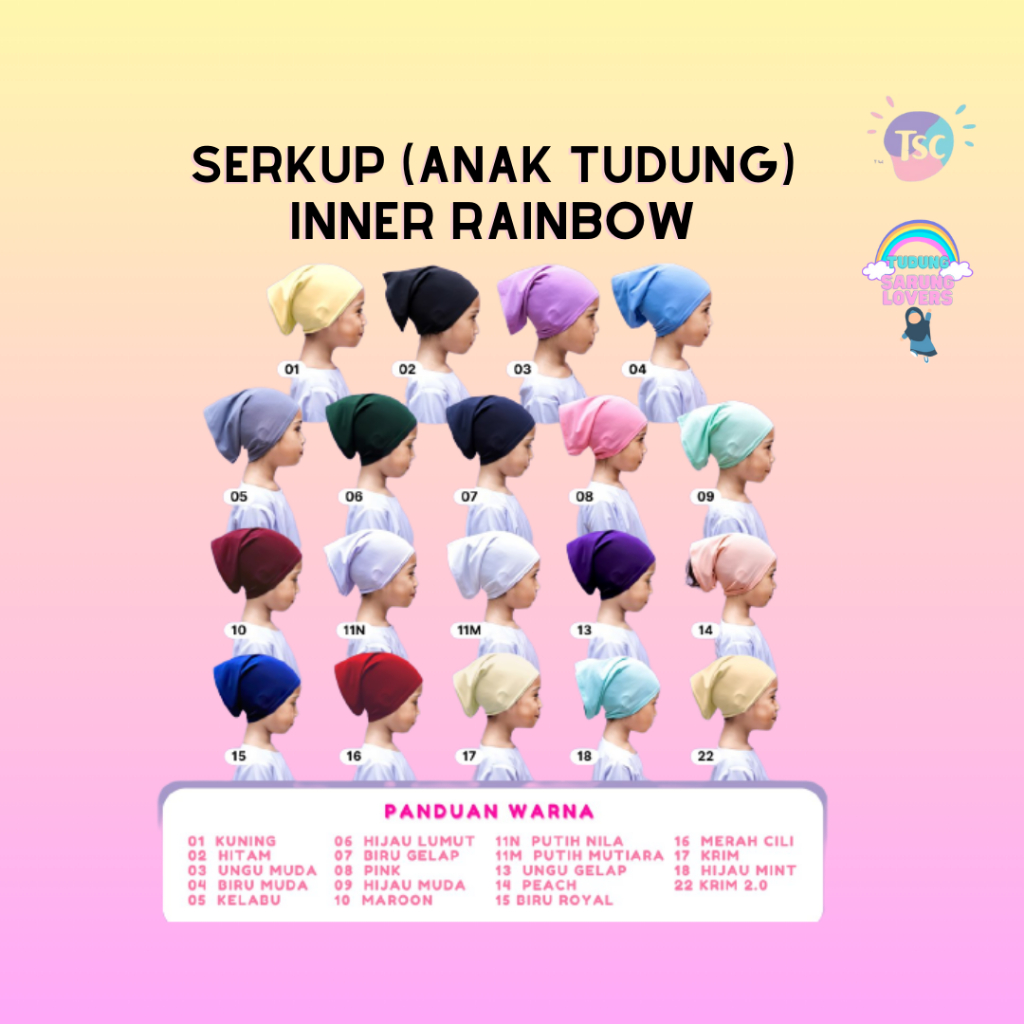 [Original TudungSiComel] Inner Kepala Budak Anak Tudung Budak Berwarna ...