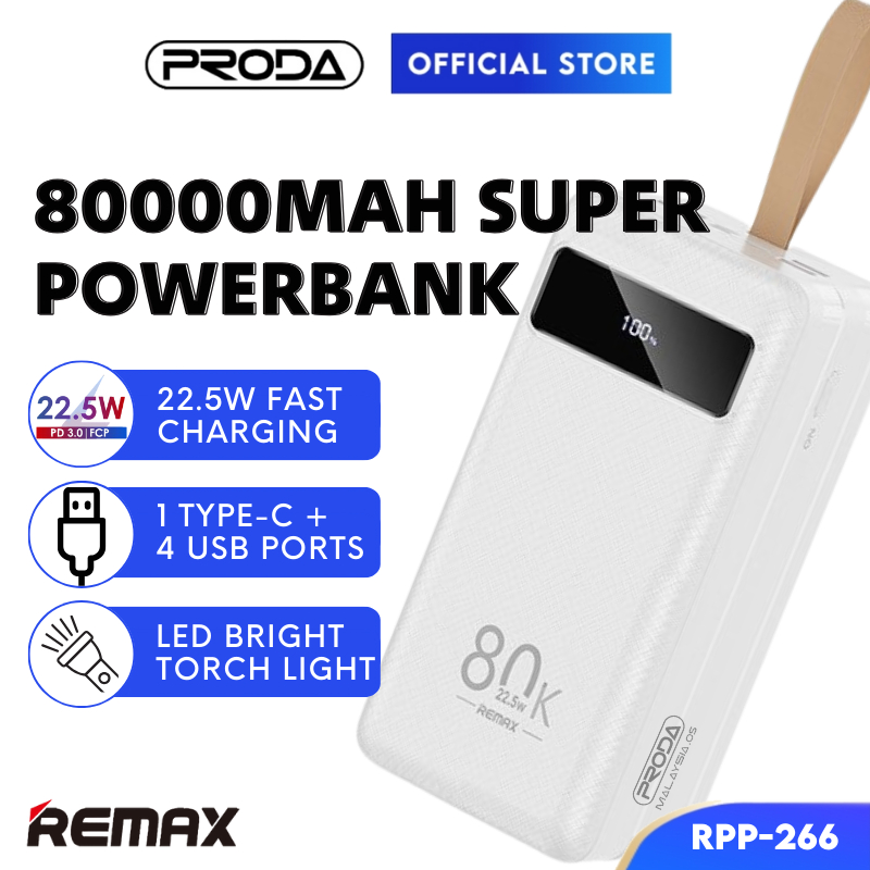 REMAX 80000mAh Powerbank PD Powerbank Type C Output RPP266 Type C
