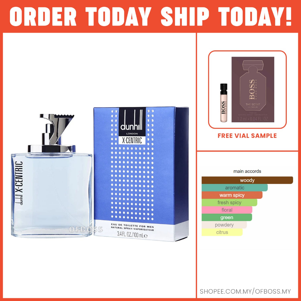 Alfred Dunhill Xcentric 100 ml Eau De Toilette EDT For Men Shopee