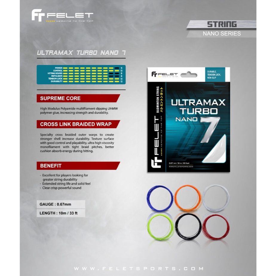 Felet Ultramax Turbo Nano 7 Badminton String | Shopee Malaysia