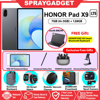 HONOR PAD X9 Display 11.5 120Hz 2K HONOR Fullview Display 6 Speakers  Qualcomm Snapdragon 685 (6 nm) RAM 4GB ROM 128GB WiFi 7250 mAh Battery-  Space Gray 1 year Warranty