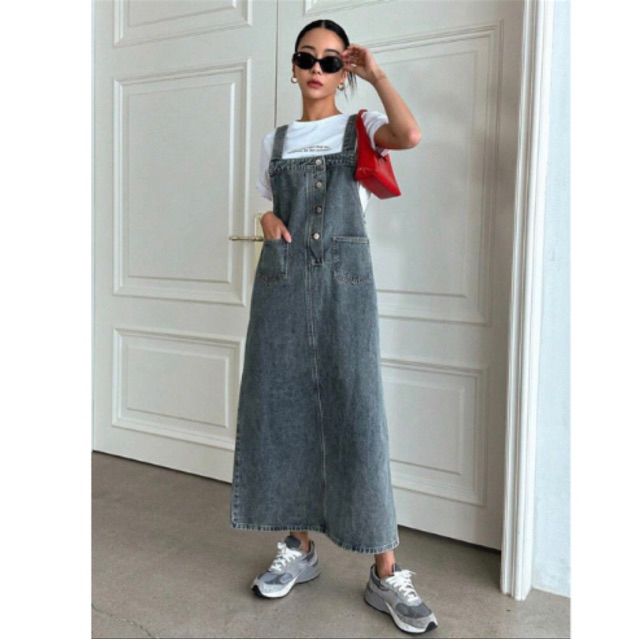 DENIM DUNGAREE long tee - トップス