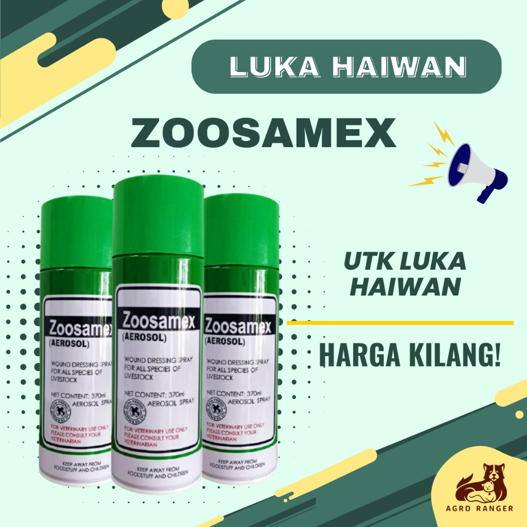 ZOOSAMEX Wound Dressing Spray luka kucing Aerosol Spray luka bernanah