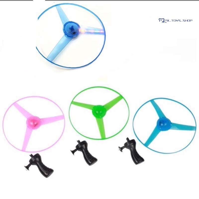 PX_TOYS_SHOP Kipas Terbang LED Funny Colorful Pull String UFO LED Light ...