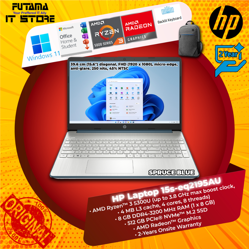 Hp 156 Essential Laptop Series 15s Eq2195aueq2196aueq2197au Amd Ryzen 3 5300u8gb Ram 5225