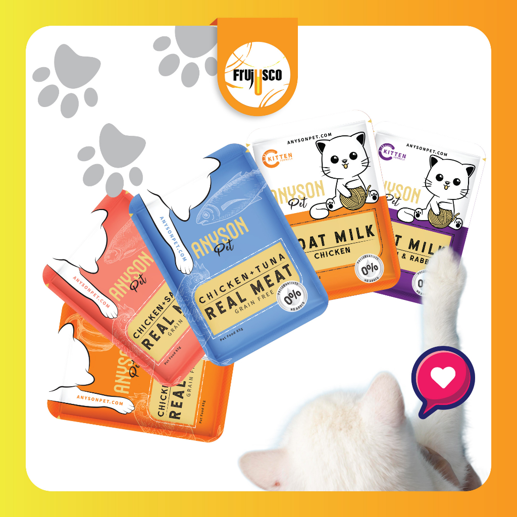[1 Pouch] Cat Food Pouch Real Meat Chicken + Pumpkin / Tuna