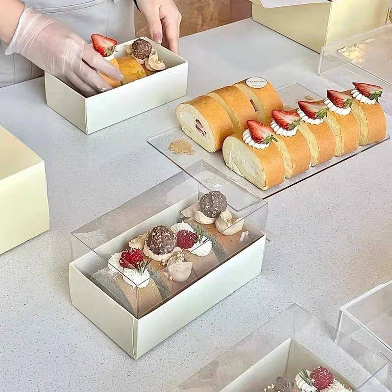 Swiss Roll Cake Box Dessert Box Kotak Kek ins Pound cake box Rectangle