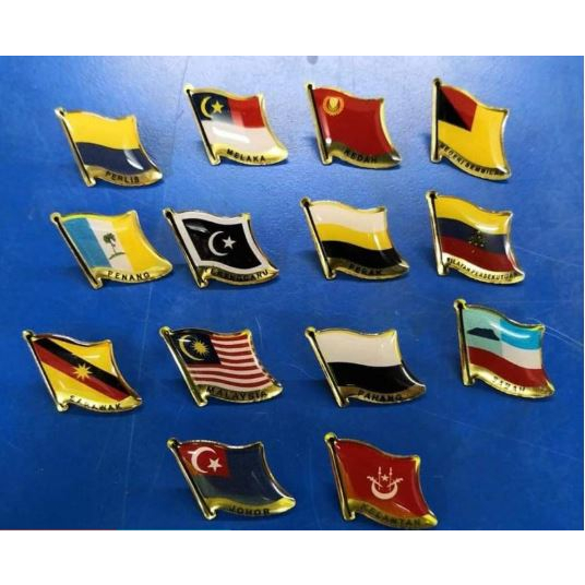 MALAYSIA State Flag with Collar Pin Bendera Collar Pin Malaysia ...