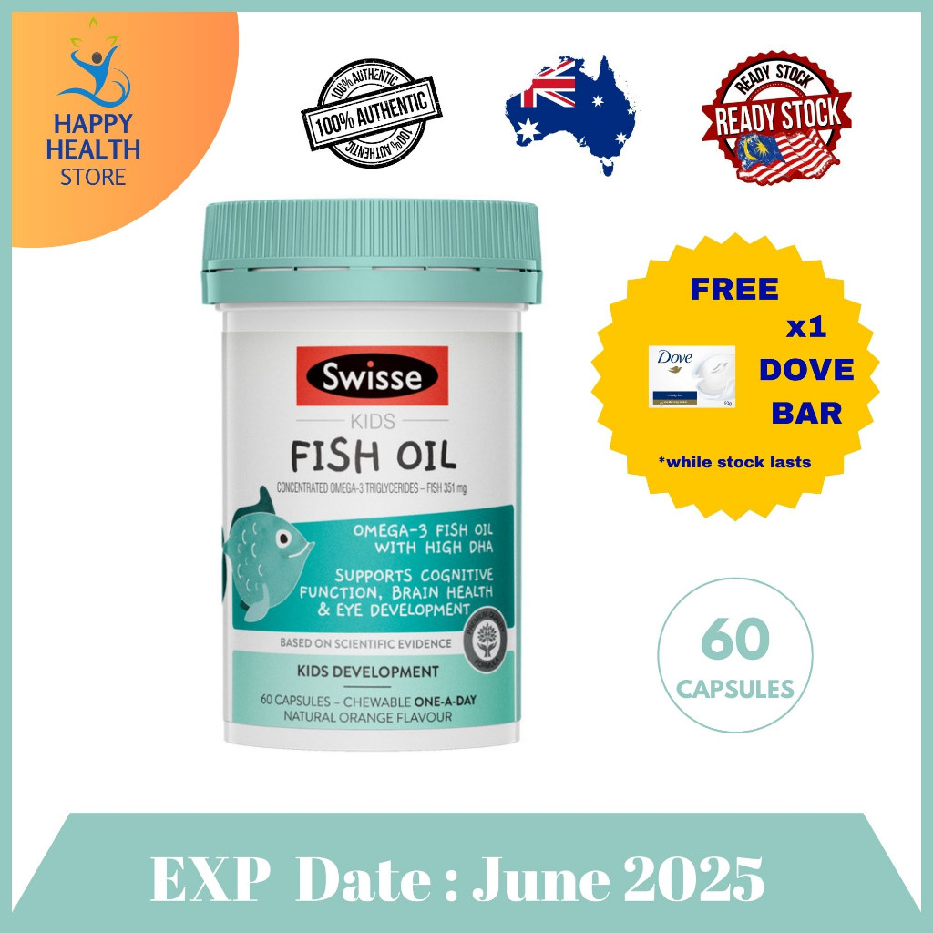 [Ready Stock] Swisse Kids Fish Oil (60 Capsules) | Shopee Malaysia