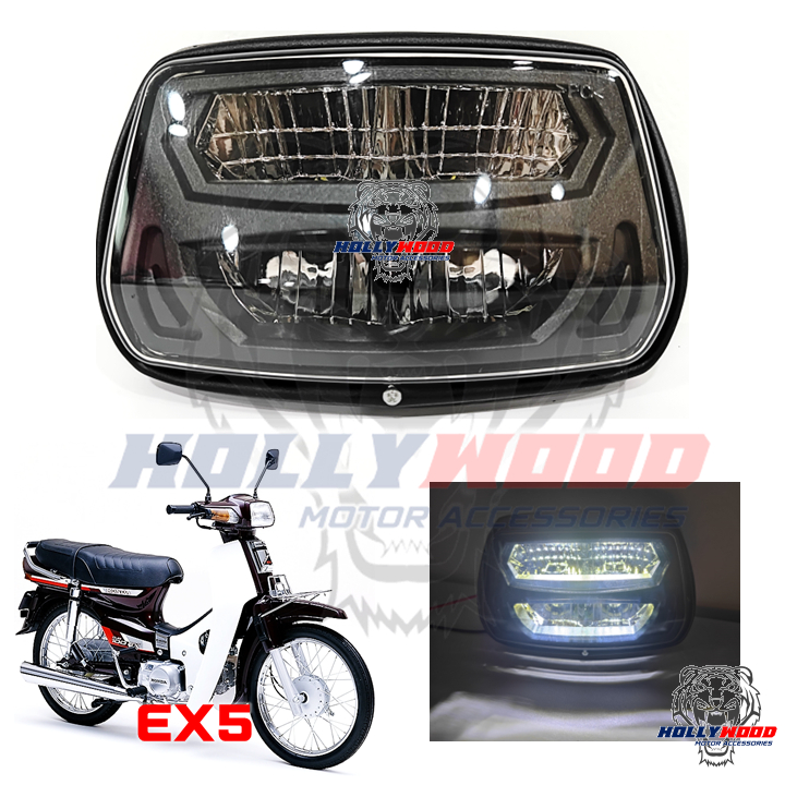 ZHIPAT LAMPU DEPAN LED LC135 LC V8 Y15 V1 V2 LAGENDA 115ZR 125ZR EX5 ...