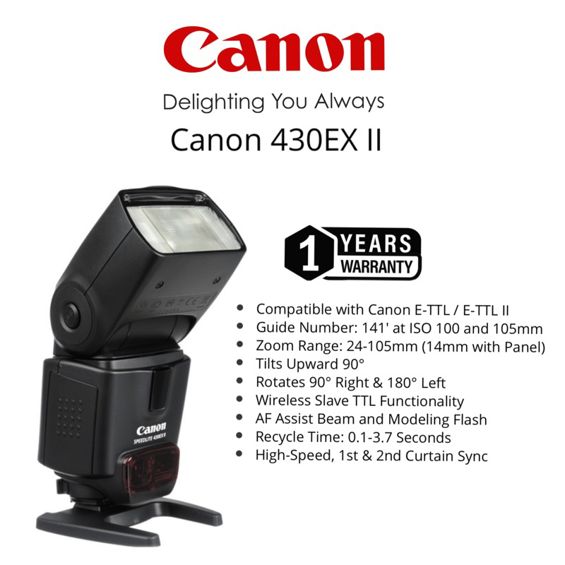 Canon 430 EX II speedlite flash light original (1 year warranty) canon ...