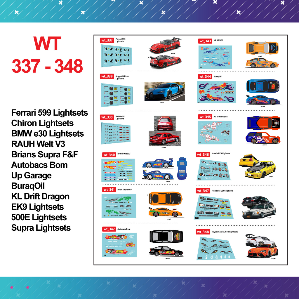 Water Slide Decal wt 337 - 348 HotWheels | No. Plate 510 CITY TURBO ...