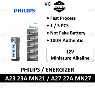 5pcs Energizer A27 27A 12V ALKALINE BATTERY A27BP1 MN27 GP27A