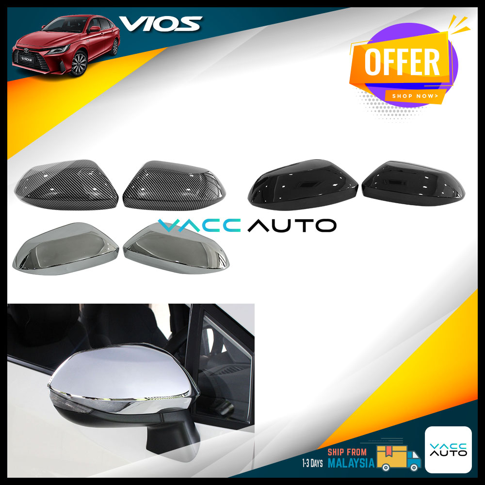 Toyota Vios (4th Gen) Side Mirror Carbon Chrome Black Cover Side