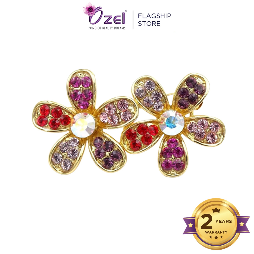 Brooch Double Flower B146 Kerongsang & Pin Tudung, Hijab, Songkok, Baju