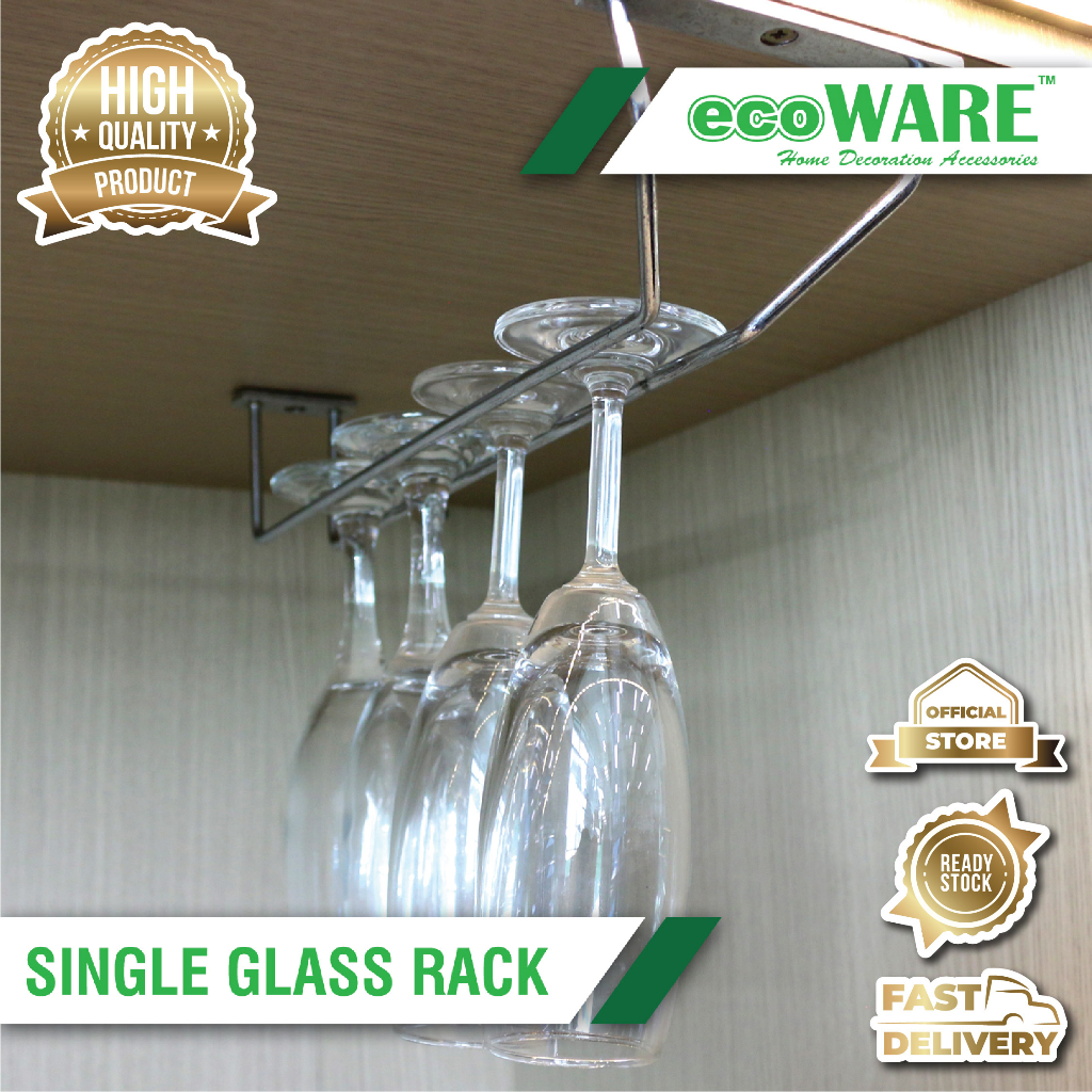 ecoWARE GHG02 Single Glass Rack Wine Glass Holder Kitchen Organizer