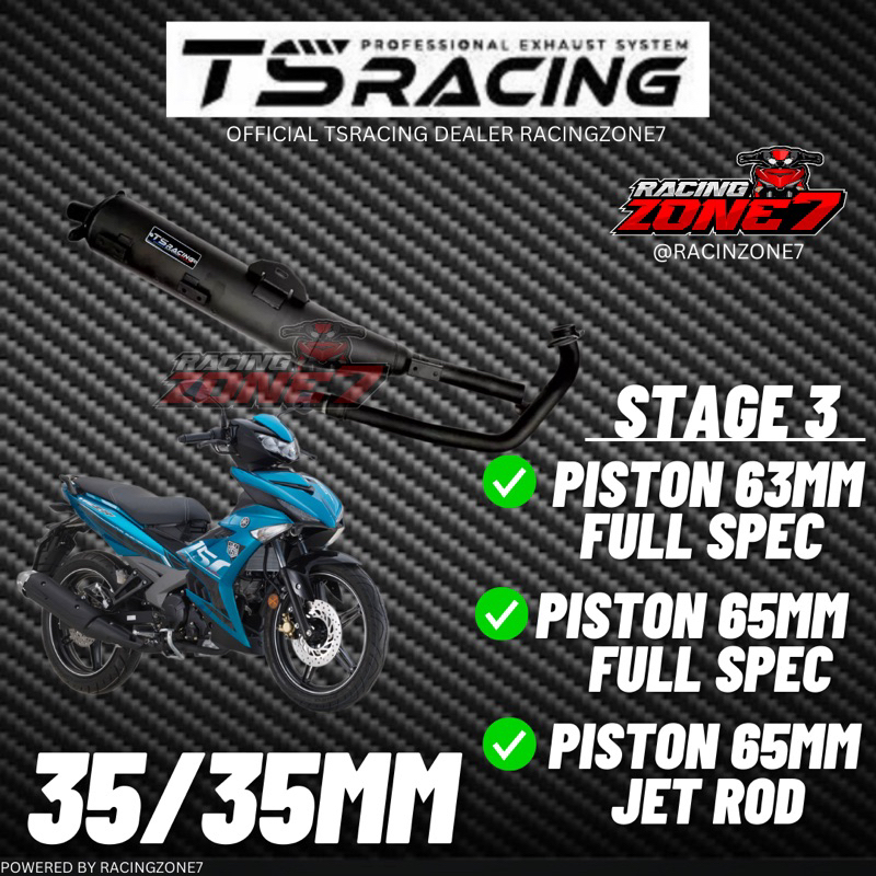 ”TERBARU” TS RACING EXHAUST SUPER BACK PRESSURE Y15ZR LC135 V1V7