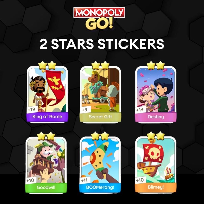 MONOPOLY GO! 2 STARS 🌟 Stickers (EPIC MYTH) | Shopee Malaysia
