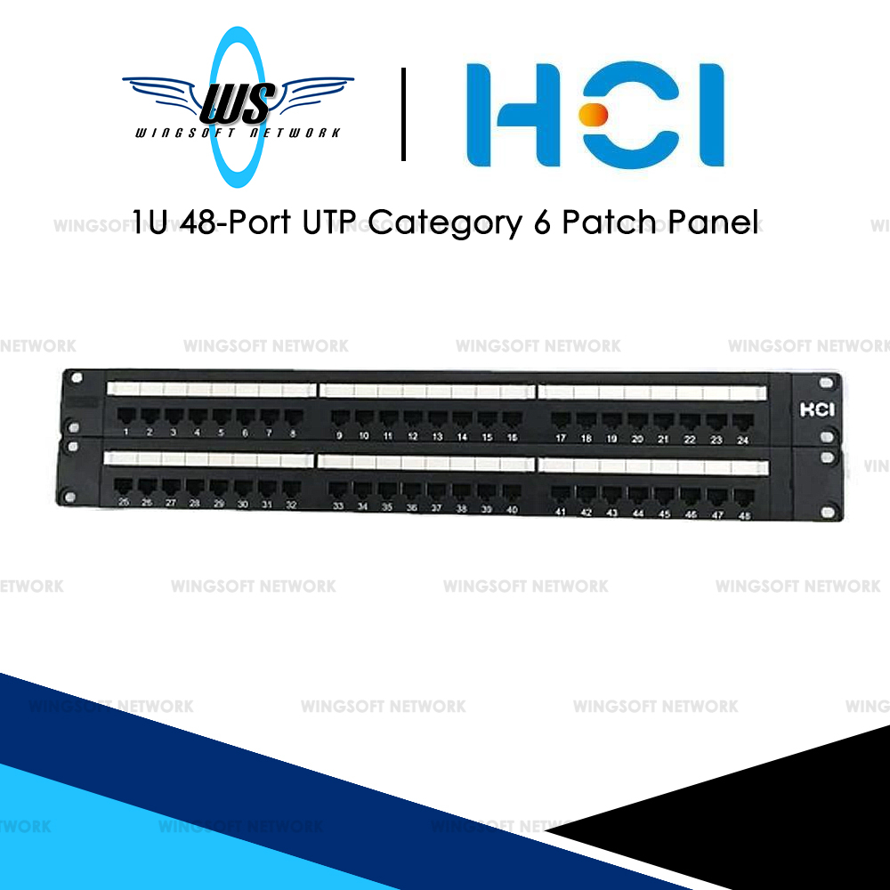 HCI 1U 48-Port UTP Category 6 Patch Panel (Made in Taiwan) | Shopee ...