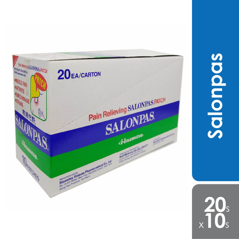 Hisamitsu Salonpas 撒隆巴斯 20x10 patches 6.5cmx4.2cm Clinically Proven Pain Relief &amp; Sport Injury Remedy Outer Box Special
