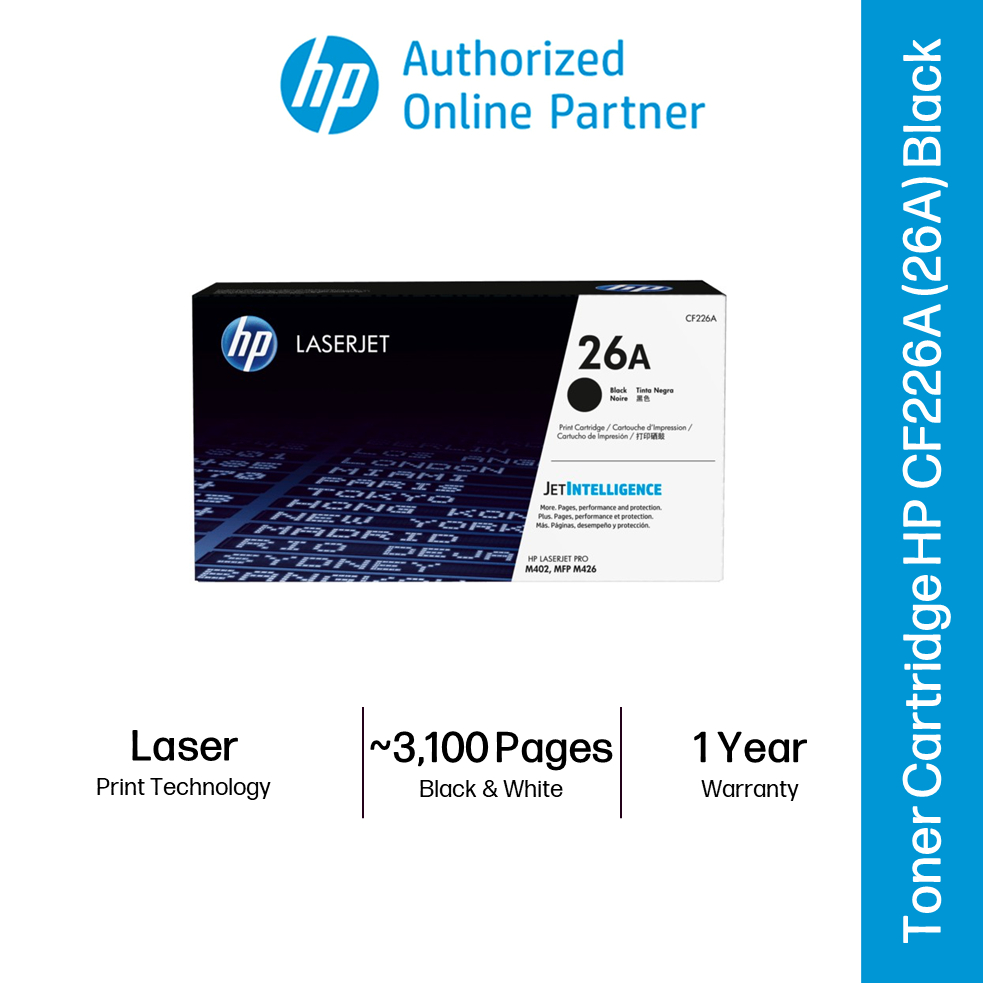 Hp 26a Black Original Laserjet Toner Cartridge Cf226a Shopee Malaysia 0044