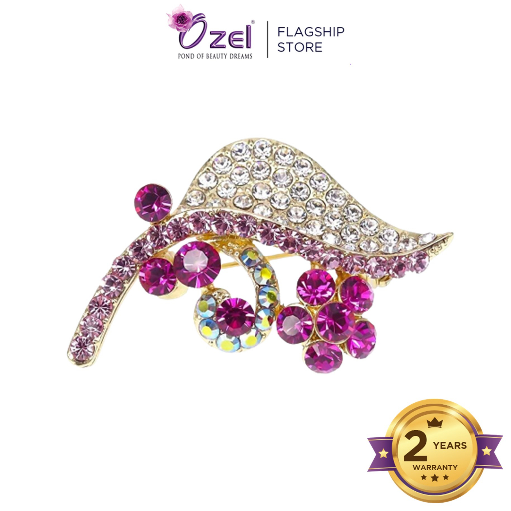 Ozel Leaf & Flower Brooch B281 Kerongsang & Pin Tudung, Hijab, Songkok