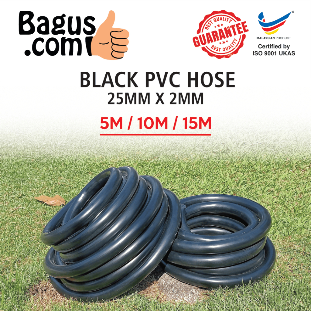 My Bagus Quality 25mm Black Hose PVC Hose (5M / 10M / 15M) | Shopee ...