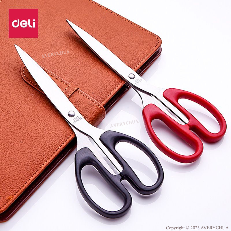DELI Gunting 得力剪刀 Scissors 不锈钢家用缝纫剪纸刀学校办公室锋利美工剪Stainless Steel Office ...