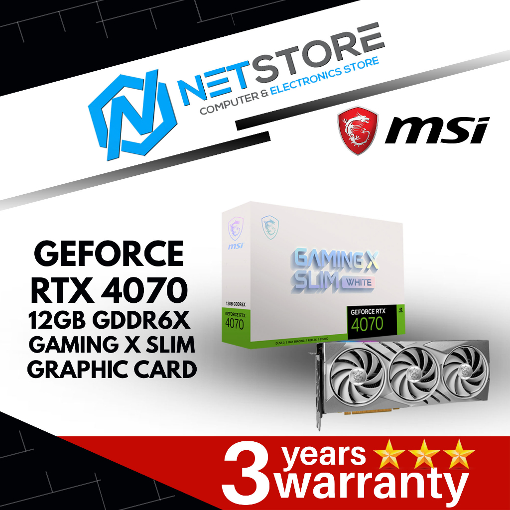 MSI RTX 4070 Gaming X Slim White 12GB Graphics Card
