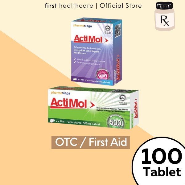 [READY STOCK!] ActiMol Paracetamol 500/650mg Tablet Same As Panadol ...