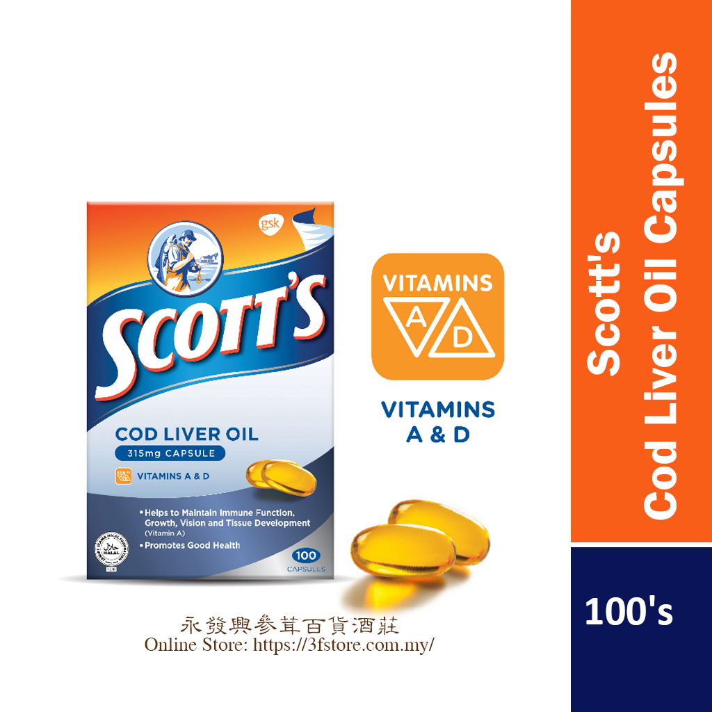 Scott's Cod Liver Oil Kapsul 100's | Shopee Malaysia