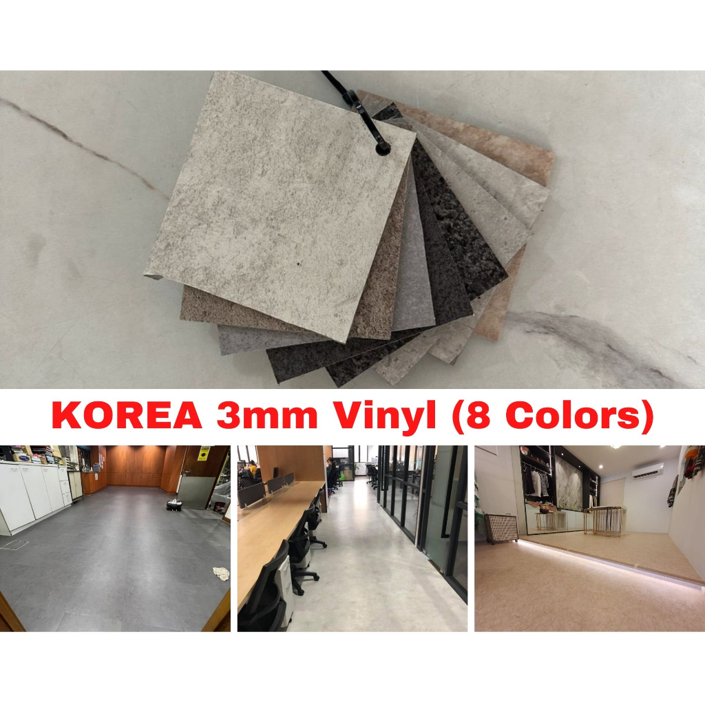 KOREA Square Vinyl Square Floor 3mm Vinyl LOHAS Vinyl Floor Heavy Duty